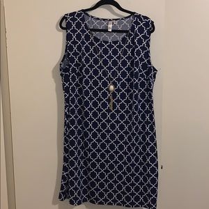 Sleeveless Nautical Print Dress